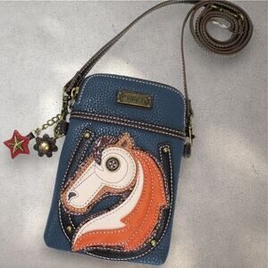 Chala New Farm collection Horse cellphone xbody navy blue crossbody mini bag